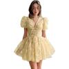 Vestido Pequeno para Mulheres Amazon Ebay 2026 Novo Floral Emagrecedor Decote V Curto Sexy Vestido Usável no Dia a Dia