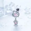 Pendientes Dinámicos de Gatito Dulces y Lindos de Circonita con Forma de Pata de Gato Hueca de Aleación de Titanio para Perforación de Hélice Auricular