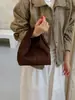 Bolsa de Mão Plissada Grande Capacidade Estilo Francês em Camurça Nova Moda Versátil Outono 2026 Transfronteiriça para Mulheres