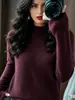 Suéter de punto de cuello medio para mujer, venta al por mayor transfronteriza, otoño e invierno, top de talla grande, artículo popular de exportación para capas base