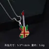 Colar de Aço Inoxidável para Guitarra de Cor Simples Hip Hop Rock Jazz Design de Pingente Nicho Acessórios de Pingente para Festival de Música
