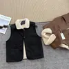 Chaleco de Felpa / Chaleco Sherpa para Mujer sin Mangas Cárdigan Acolchado Cálido Estilo Coreano Versátil Retro Chaleco Cuello de Muñeca