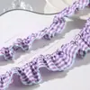Cinta a Cuadros con Borde Arrugado DIY Accesorios para el Cabello Decoraciones de Moño Cinta de Encaje Colorida Cinta para Envolver Pasteles Flor