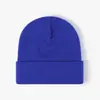 Chapéu de Lã Tricotado Quente Outono e Inverno Cor Sólida Liso Versátil Chapéu de Lã Bordado Estampado Transfronteiriço Chapéu Quente para o Frio Fabricante Atacado