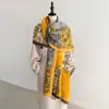 Bufanda Mujer Invierno Chal de Cachemir Doble Uso Estilo Corte Flores Cuadros Jacquard Doble Cara Grueso Cálido Bufanda Venta al por Mayor
