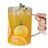 Copo de Chá de Frutas 1000ml Copo de Vidro Restaurante Copo de Chá com Leite Copo de Suco Copo de Cerveja com Alça e Tampa Design Moderno Simples