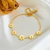 Acero Inoxidable Vacío Electrochapado Flor Joyería Margarita Pequeña Chapada en Oro de 18K Crisantemo Versátil Gama Alta No se Desvanece Collar para Mujeres