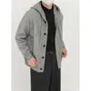 Cárdigan de punto con capucha para hombre estilo coreano, nuevo modelo de primavera y otoño, chaqueta suéter de color liso casual holgada estilo perezoso