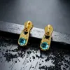 Brincos Cluster de Diamante Cheio de Novo Estilo Transfronteiriços para Homens, Modernos e Versáteis, Brincos de Flor de Íris em Forma de Cruz de Alto Padrão para Mulheres