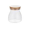 Bambú y Madera Tapa Vidrio Transparente Tarro de Té Vidrio Sellado Tarro Botella de Vidrio para Cocina Botella para Almacenamiento de Granos