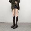 Lindas ~ botas altas de salto grosso marrom femininas outono e inverno emagrecimento salto alto botas de montaria fundo grosso botas finas