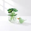 Pájaro de vidrio artificial arreglo floral eterno comercio exterior transfronterizo artesanías de Zibo Boshan decoración para coche y escritorio de oficina