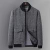Abrigo de Lana Primavera y Otoño Nuevo Abrigo de Lana Casual con Cuello de Béisbol para Hombres de Mediana Edad y Mayores Comercio Exterior Chaqueta con Cuello Trendy