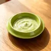 Cerámica Verde Retro Vajilla Cuenco Pétalo Plato Largo Mantequillera Tetera Taza Vajilla Doméstica de Hotel Venta al por Mayor Transfronteriza