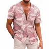 Camisa Hawaiana de Manga Corta con Estampado para Hombre de Verano Amazon Transfronterizo Fábrica de Origen Casual y Versátil
