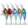 Señuelo minnow de doble natación con pala grande, señuelo flotante estilo roca transfronterizo pequeño y gordo, señuelo de dos secciones para agua dulce y salada de lanzamiento largo