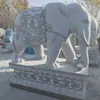 Par de Elefantes de Pedra Granito 1,8m Elefantes de Pedra Auspiciosos para Entrada de Estabelecimentos Comerciais para Atrair Riqueza Enfeites de Animais