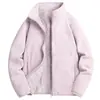 Chamarra de Felpa para Mujer 2025 Nueva Cálida Otoño e Invierno Casual con Forro de Felpa Engrosada Polar Doble Cara Cuello Alto Sudadera para Mujer