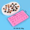 Molde para hornear decoración de pastel diy diferentes fuentes números arábigos ingleses voltear azúcar chocolate galleta molde de silicona