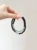 Pulsera de Sándalo Rojo de Hoja Pequeña, Pulsera de Madera de Sándalo Completa, Jade Azul de Agua Natural Material Viejo, Bandeja Cultural de Juguetes de Nicho