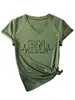 RN registrado Estación independiente europea y americana de ebay Camiseta simple para mujer de cuello en V de manga corta al por mayor Comercio exterior transfronterizo