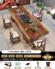 Mesa de Té Grande y Juego de Sillas Una Mesa Cinco Sillas Nuevo Estilo Chino Mesa de Café Juego de Té Integrado Juego Completo Oficina Hogar Estación para Preparar Té