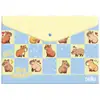 Pasta Envelope Capivara A4 Be Capy Com Botão Azul - Caixa com 10 Unidades