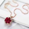 Collar largo de cadena para suéter con accesorios florales transfronterizos para mujer, colgante de borla de cristal, colgante para ropa, joyería simple al por mayor