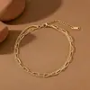 Novo Modelo 2025 Tornozeleira Dongguan de Aço Titânio para Mulheres, Toque de Luxo Leve e de Alta Qualidade, Aço Inoxidável Banhado a Ouro 18K, Tornozeleira Feminina que Não Desbota