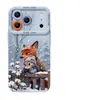Funda Blanda de Silicona de Zorro y Conejo de Invierno para Apple 17, 16 Pro Max, 15 con Temática de Pareja, Funda de Teléfono Zootopia 14