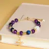 Pulsera Original de Cristales Naturales Personalizada de las Doce Constelaciones Estilo Fresco Moda Nueva Popular en Transmisiones en Vivo en Red Pulsera para Mujer