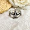 Anillo ajustable con combinación 2 en 1 de calavera y fantasma para hombre, diseño retro, agresivo, moderno y creativo.