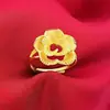 Anillos de Latón Chapado en Oro para Mujer, Varios Anillos de Flor de Peonía Fénix, Pulseras de Monedas Europeas Estilo Xiaohongshu, Venta al por Mayor de Anillos para Mujer
