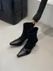 Primer Encuentro Temporada Botines de Tobillo de Tacón Alto Retro Botas para Mujer Otoño/Invierno 2026 Estilo Europeo y Americano Moda Tendencia Gamuza Elástica Tacón de Aguja