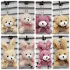 Muñeco de conejo con pajarita, colgante de peluche, muñeco de oso de dibujos animados, colgante para bolso, regalo, juguete para niños