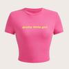 Y2K Novo estilo europeu e americano transfronteiriço Primavera e Verão Nova mulher Slim-fit Umbigo Moda Carta de manga curta T-shirt Top