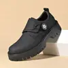 65904 Novos Sapatos Masculinos de Couro Respiráveis com Solado Grosso Aumentadores de Altura Solado Macio Sapatos Casuais Britânicos Sapatos Monk Sapatos de Calçar Sapatos de Negócios