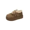 Versión de cuero suave~Zapatos Birkenstock para mujer, nuevo modelo invierno 2026, zapatos Birkenstock de felpa, zapatos cálidos de algodón con aumento interno de altura