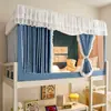 Mosquitero para Dormitorio Estudiantil Cortina de Cama Integrada Oscurecimiento Fuerte Tres Puertas Mosquitero para Cama de Estudiante Sentado Cortina de Privacidad para Litera