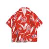 Sudeste Asiático Transfronteiriço Vintage Plus Size Camisa Floral de Manga Curta Masculina e Feminina Casal Floral Havaiano Estilo Praia Férias Estilo Porto