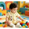 Ropa para Bebés Niños, Mamelucos de Manga Corta, Estilo Delgado de Verano, Ropa de Salida para Bebé Recién Nacido, Ropa de Verano, Ropa de Gateo de Moda