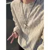 NASA SOBRE Camiseta de manga comprida tie-dye xadrez estilo americano para homens, camiseta base de peso pesado para primavera, camiseta moderna de corte solto