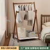 Perchero de pie para dormitorio, tendedero interior doméstico de doble barra, estante de almacenamiento simple y multifuncional para colgar ropa