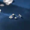 Pendientes de Cisne con Diamante Brillante de Plata S999 para Mujer Diseño de Nicho Clavos de Hélice de Hueso de Oreja de Gama Alta Tornillos Versátiles Elegantes 2025 Nuevo
