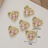 Accesorios brillantes europeos y americanos para bricolaje Oro K diamante amor tridimensional colgante colgante pulsera aretes tocado Accesorios Venta al por mayor
