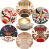 Manteles Individuales de Madera para Productos Nuevos Transfronterizos, Posavasos Redondos de Madera, Artesanías de Madera para Fiestas Familiares, Posavasos de Madera Decorativos