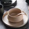Juego de Cuencos Vajilla para Una Persona Cuenco de Cerámica Taza Plato Cuchara Vajilla de Cerámica de Hotel de Gama Alta Cuenco de Arroz ins Creativo