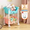 Estante de Armazenamento de Brinquedos Infantil Multi-Camadas Doméstica Estante de Armazenamento para Bebês Combinado de Estante de Armazenamento de Caixa de Brinquedos Classificação e Organização Armazenamento