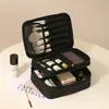 Bolsa de Maquiagem Grande com Divisórias Personalizadas, Bolsa de Higiene Pessoal Portátil de Viagem de Alta Qualidade com Camadas à Prova d'Água, Bolsa de Armazenamento de Maquiagem