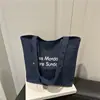 Bolsa de Lona Americana Retro Estilo Ins Verano 2025 Gran Capacidad Estudiante Ropa de Trabajo Bolso de Hombro Literario Bolso Tote para Clase